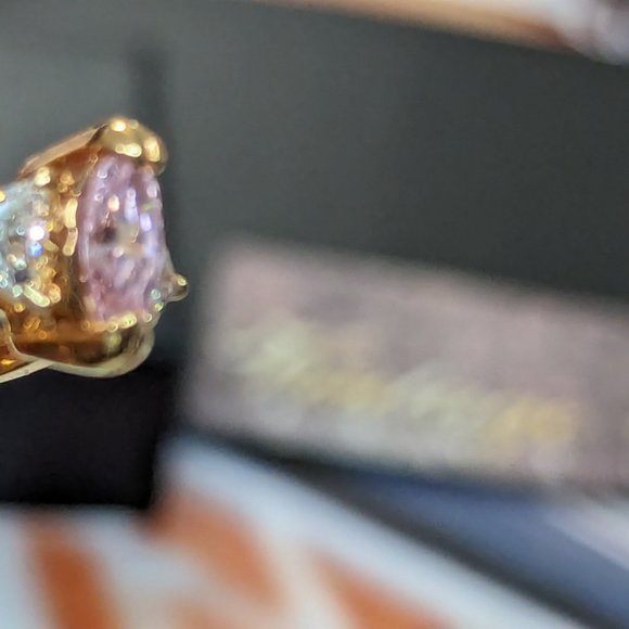 Promise Ring Pink Sapphire Cubic Zirconia October BirthStone 1ct - Picture 11 of 12